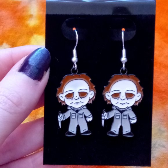 Handmade HALLOWEEN MICHAEL MYERS Earrings - Picture 1 of 6